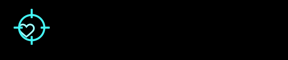 Guerrilla Dating banner: a crosshair locking onto a heart